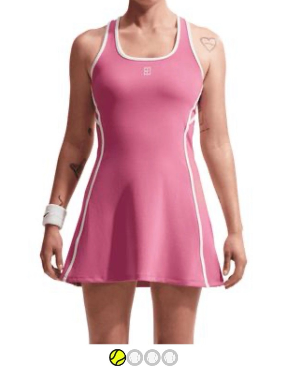 Nike Pink Racerback Tennis Dress with White Trim